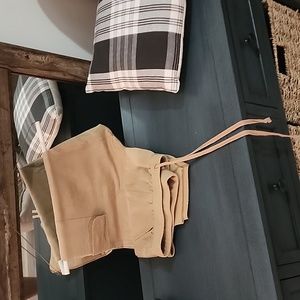 NY & Co tan, sinched ankle, size Large pants